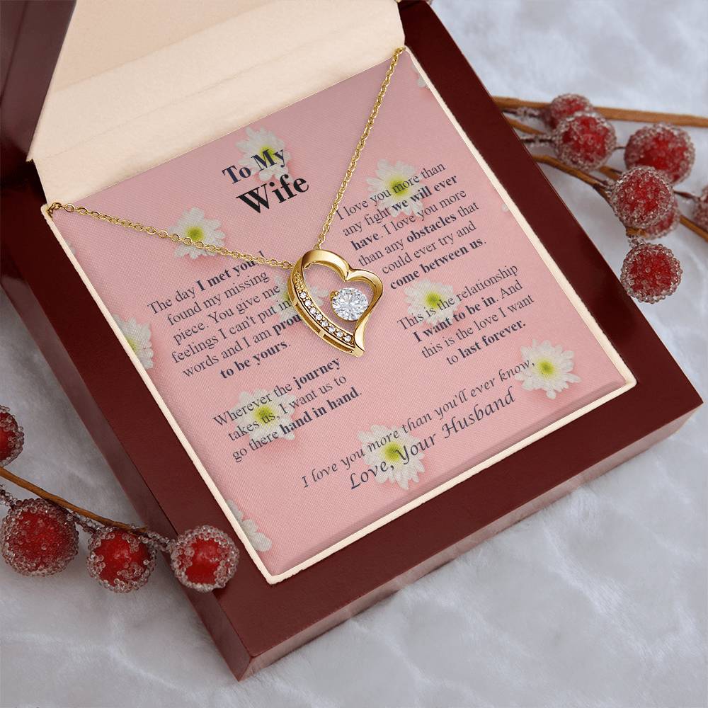 To M Y Wife - Forever Necklace - Love Your Husband - Pink Daisy Forever Love Necklace