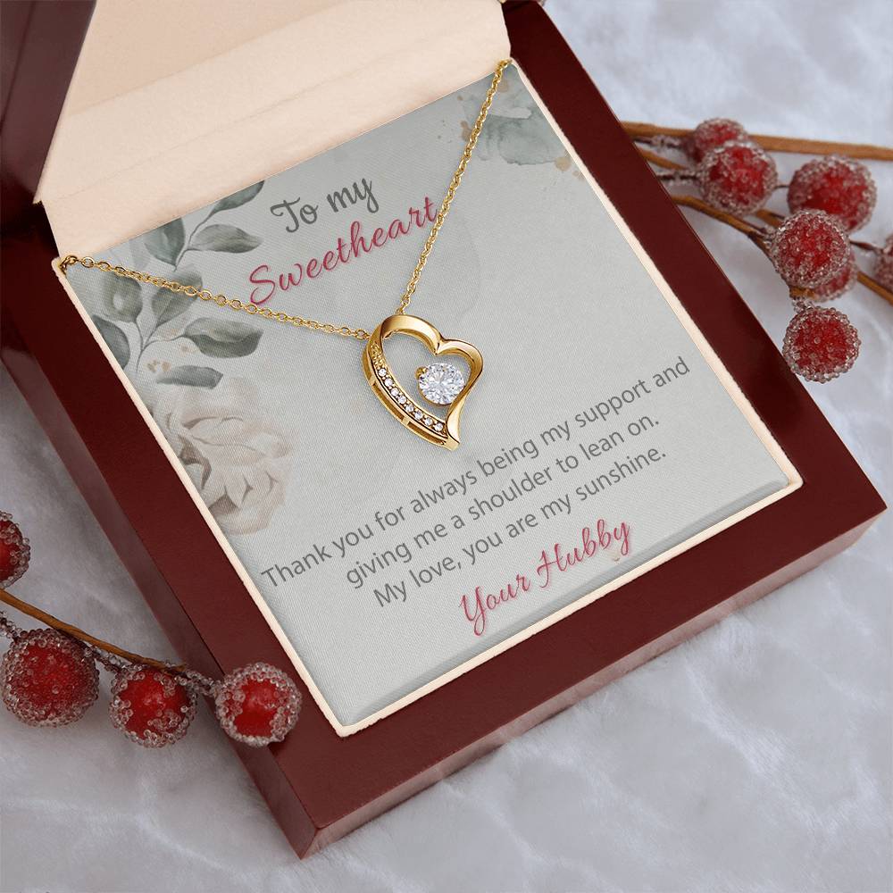 To My Sweetheart From Your Hubby 925 Sterling Silver Pendant 1 Forever Love Necklace