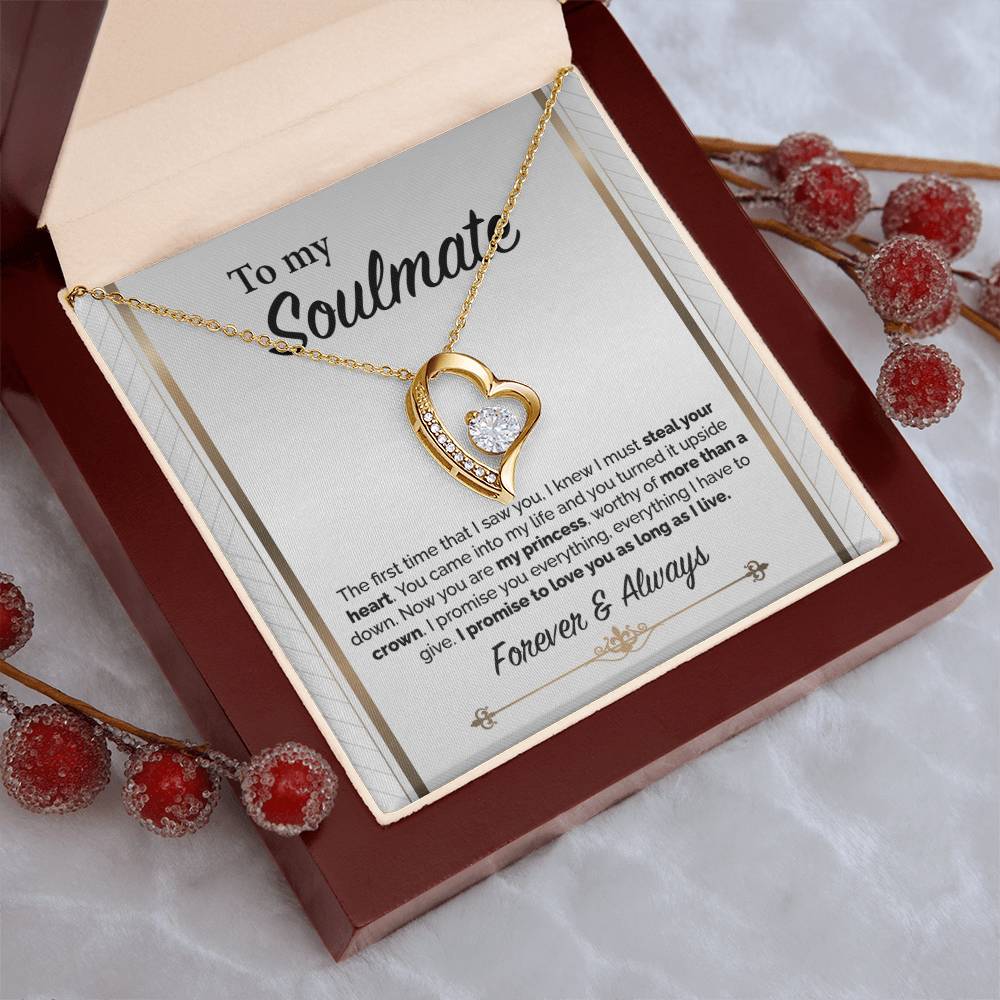 To My Soulmate I Promise To Love You As Long As I Live Forever Love Necklace