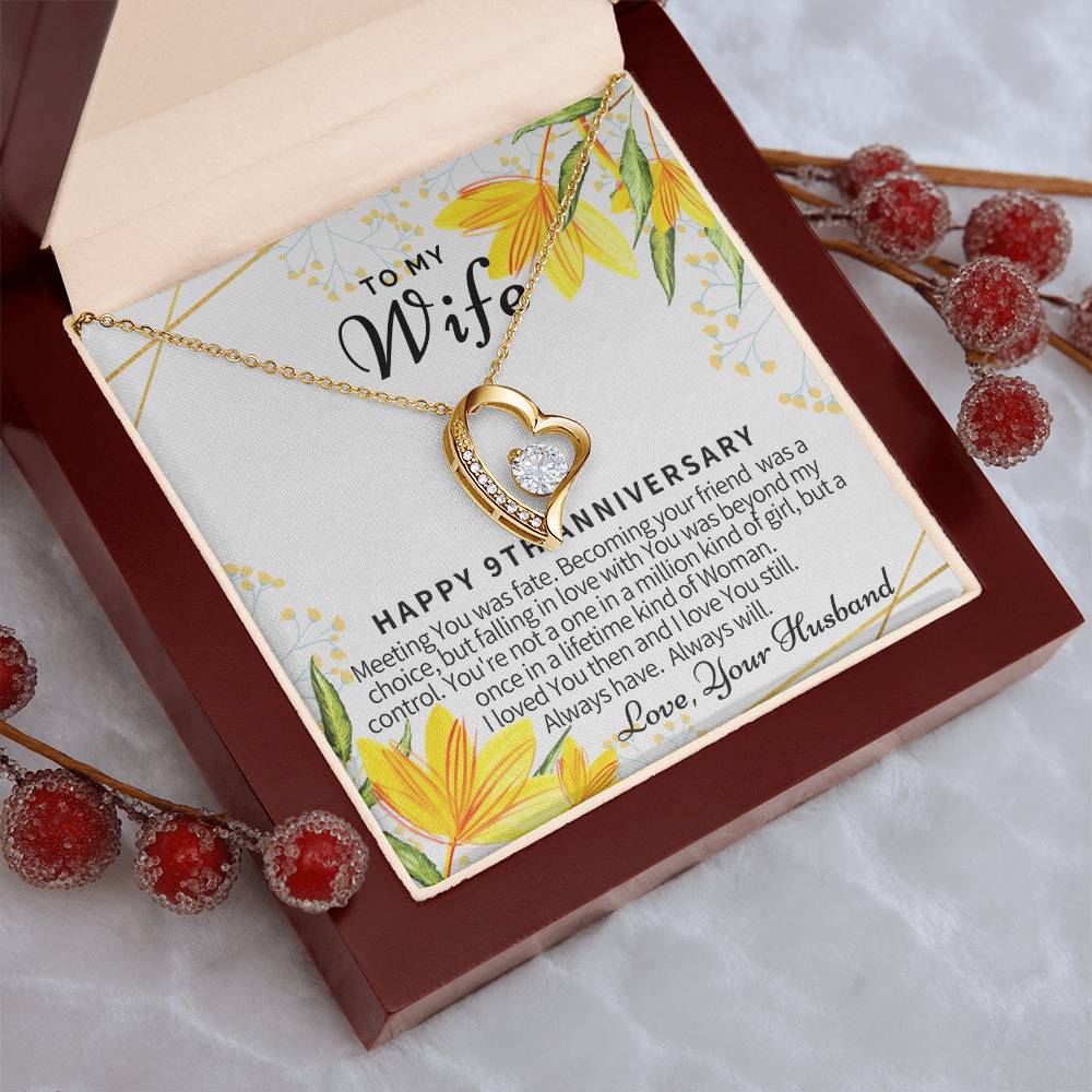 9th Anniversary Gifts 9 Year Wedding Anniversary Gift Ideas 9th Wedding Anniversary Gift For Her 9 Year Anniversary Gift For Forever Love Necklace