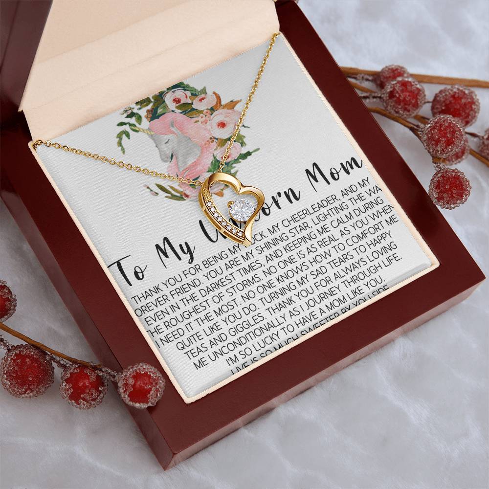 To My Unicorn Mom Mom Wedding Gift From Bride Gift For Mom On Wedding Day Mother Of The Bride Necklace Wedding Gift For Mom Bride To Mom Forever Love Necklace