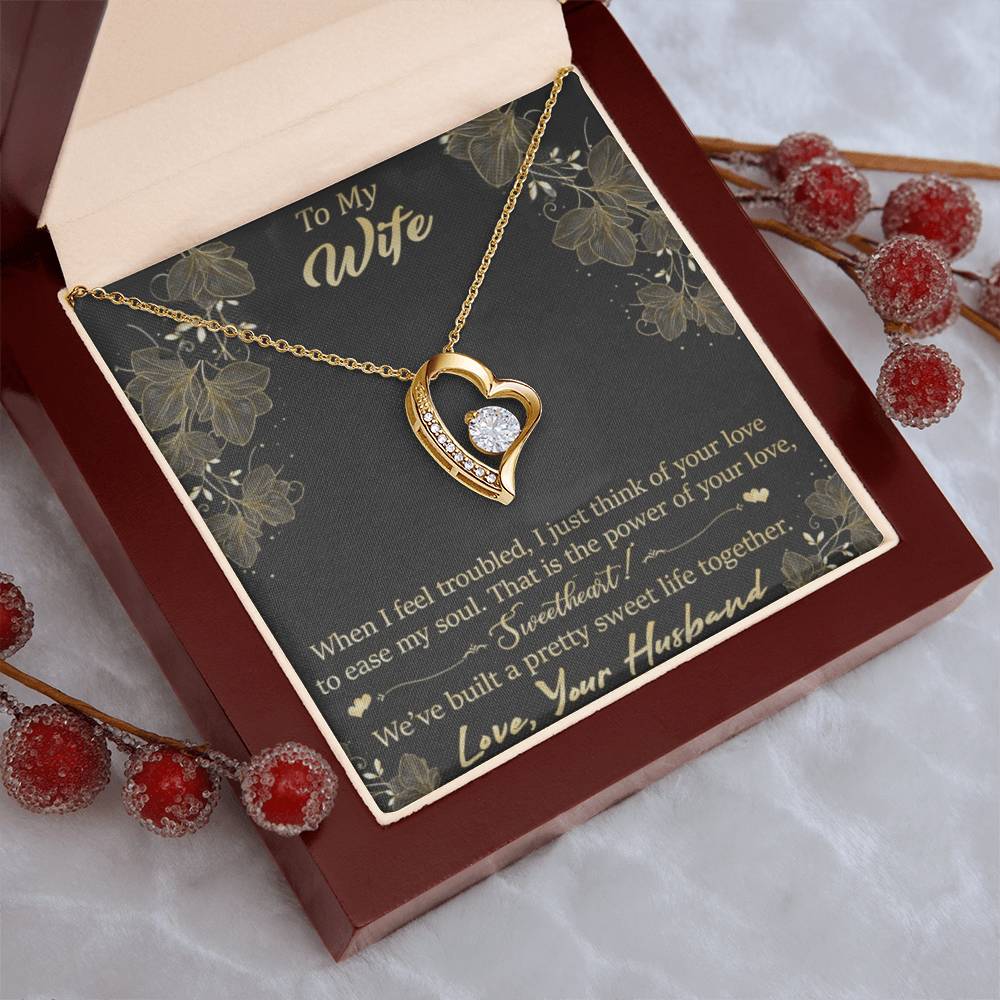 To My Wife - Sweet Life Together - 92.5 Sterling Silver Pendant Forever Love Necklace