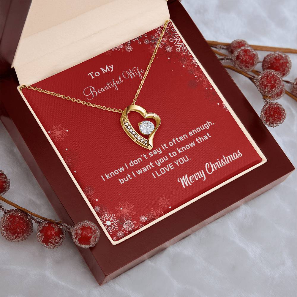 To My Beautiful Wife I Love You Heart Necklace 1 Forever Love Necklace