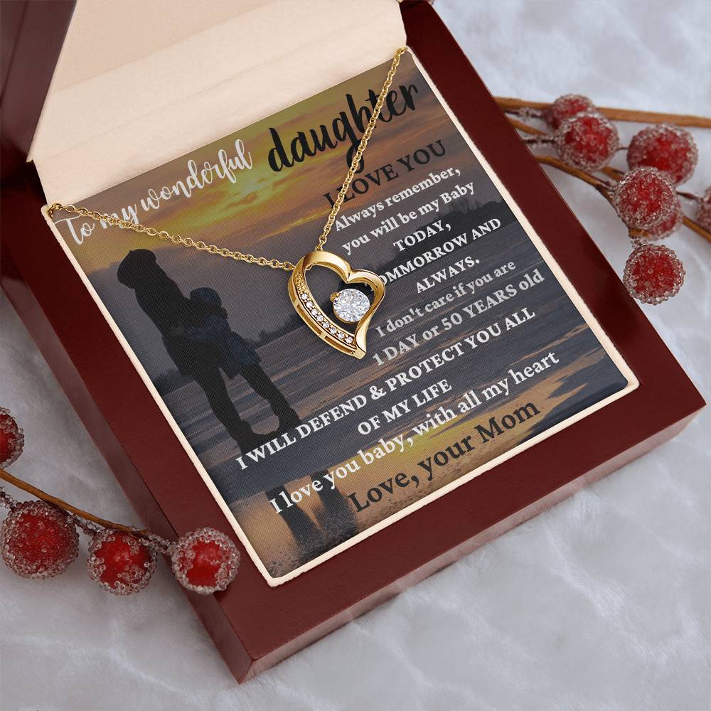 To My Wonderful Daughter Straighten Your Crown Necklace Mom Daughter Necklace Daughter Birthday Gift Daughter Graduation Gift Forever Love Necklace