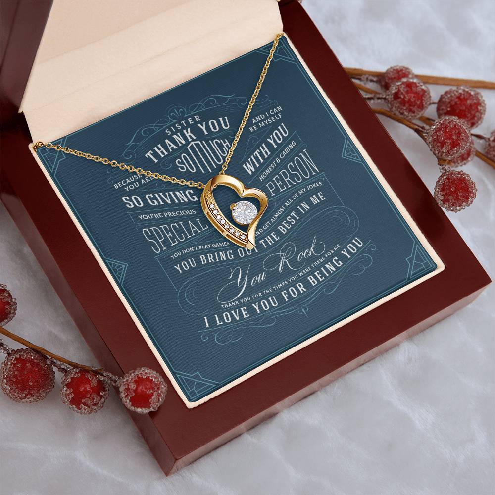 Sister Gift Christmas Gift For Sister Birthday Gift For Sister Unbiological Sister Forever Love Necklace