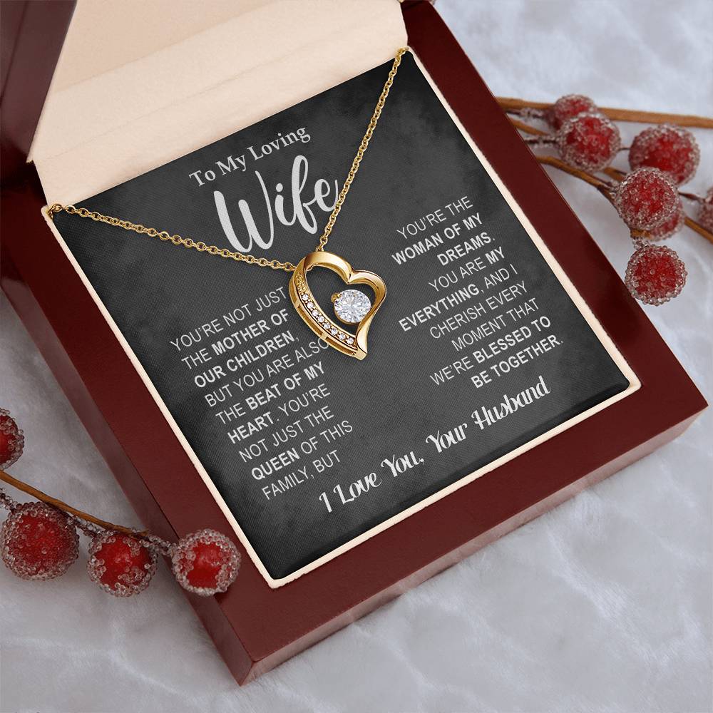 To My Loving Wife - Heart Melt Message Forever Love Necklace Forever Love Necklace