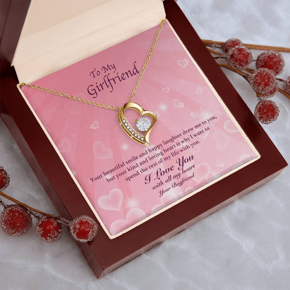 To My Girlfriend - Your Beautiful Smile - Forever Love Necklace Forever Love Necklace