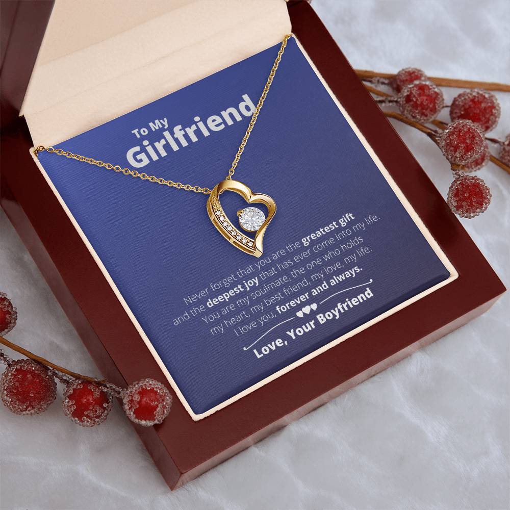 To My Girlfriend My Greatest Gift & Deepest Joy Necklace 1 Forever Love Necklace