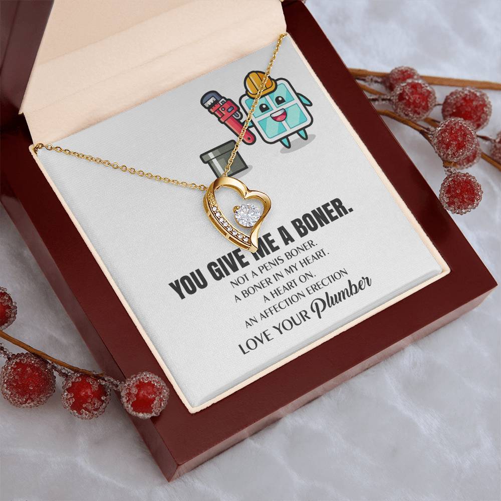 You Give Me A Heart Boner An Affection Erection Funny & Sarcastic Love For Her ? Mature Gag Plumber's Wife Funny Gift 1 Forever Love Necklace