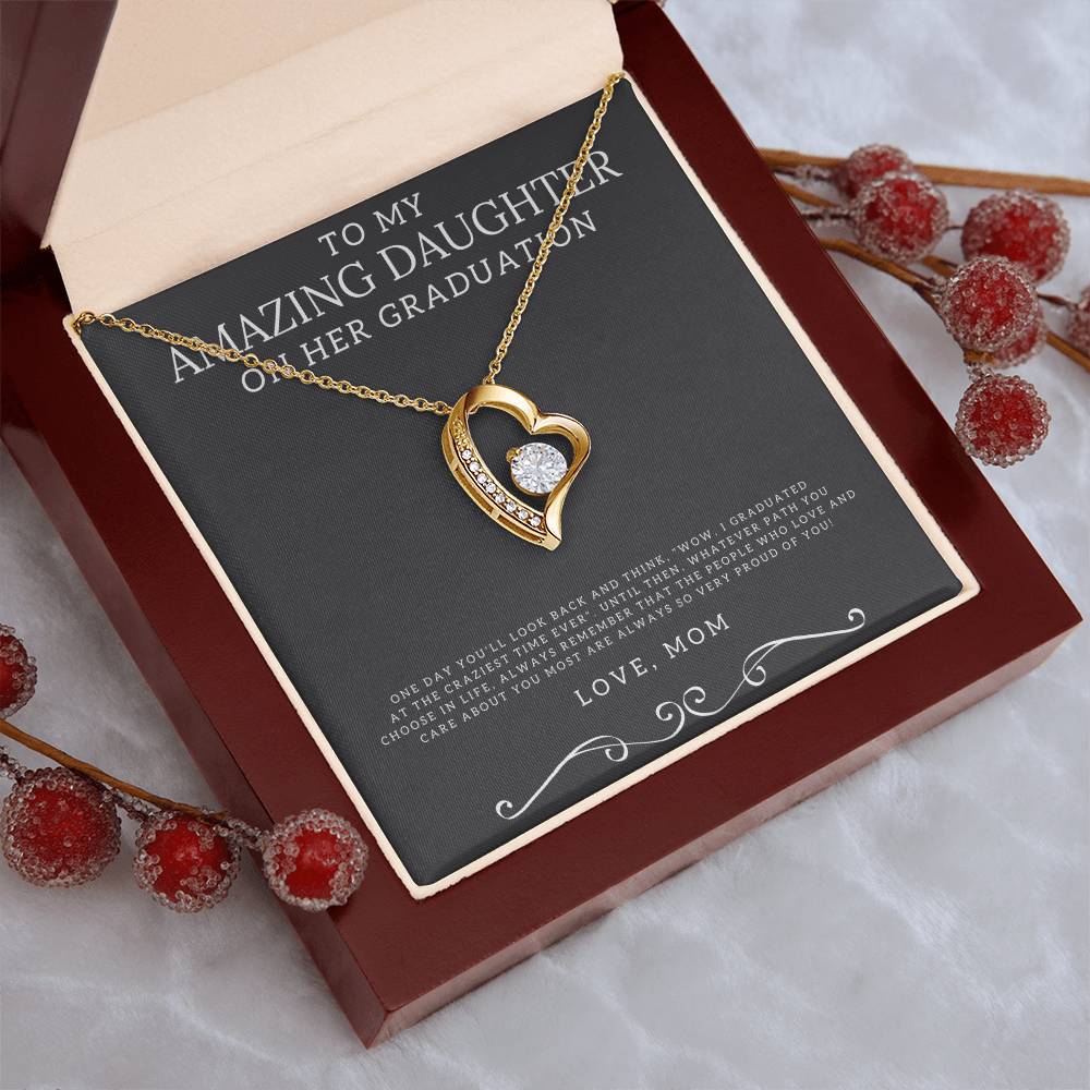 To My Amazing Daughter On Her Graduation From Mom Necklace Graduation Gift For Daughter Graduation Necklace Senior Class Congratulations Forever Love Necklace