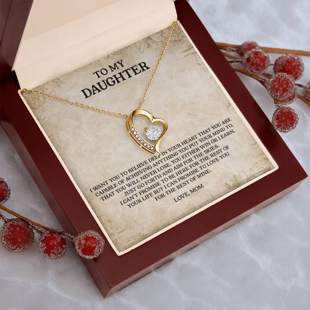 To My Daughter Love Mom Anniversary Lovingly Mom Birthday Gift Daughter Graduation Gift Grown Up Daughter Daughter Birthday Gift From Mom Forever Love Necklace