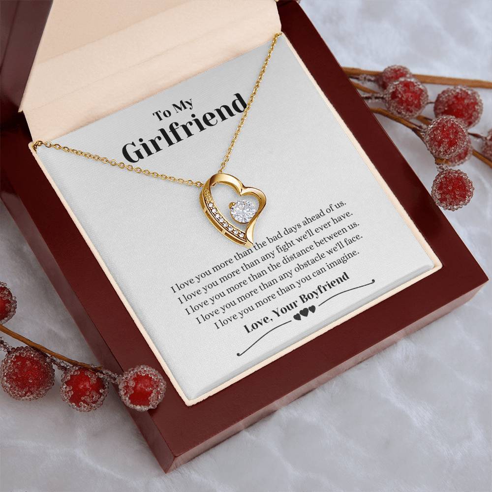 To My Girlfriend - I Love You More - Necklace Forever Love Necklace