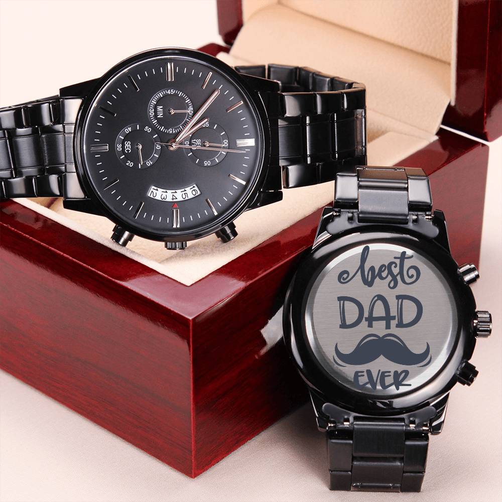 Engraved Watch Gift For Dad Father’s Day Gift For Daddy Birthday Gift For Dad Engraved Watch For Him Father Gift From Daughter And Son Best Dad Ever Engraving Chronograph Watch