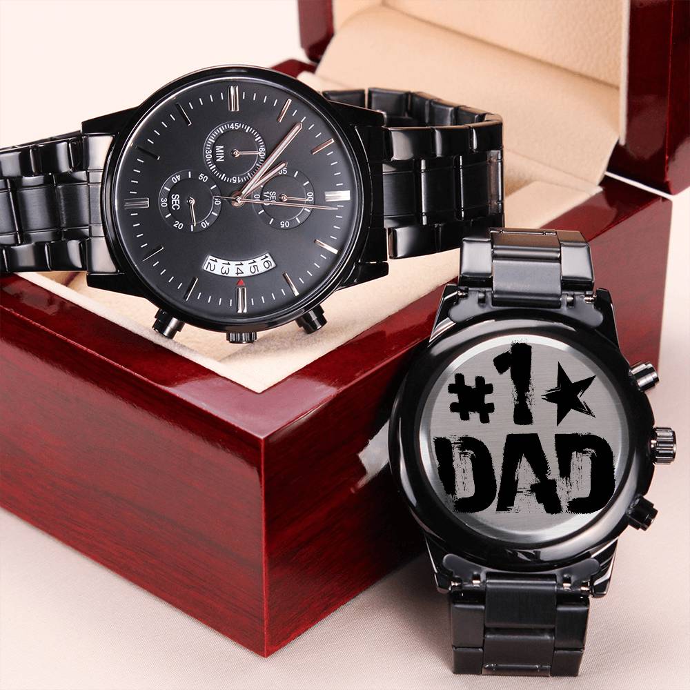 Customize Best Dad Ever - American # 1 Dad Watch Engraving Chronograph Watch