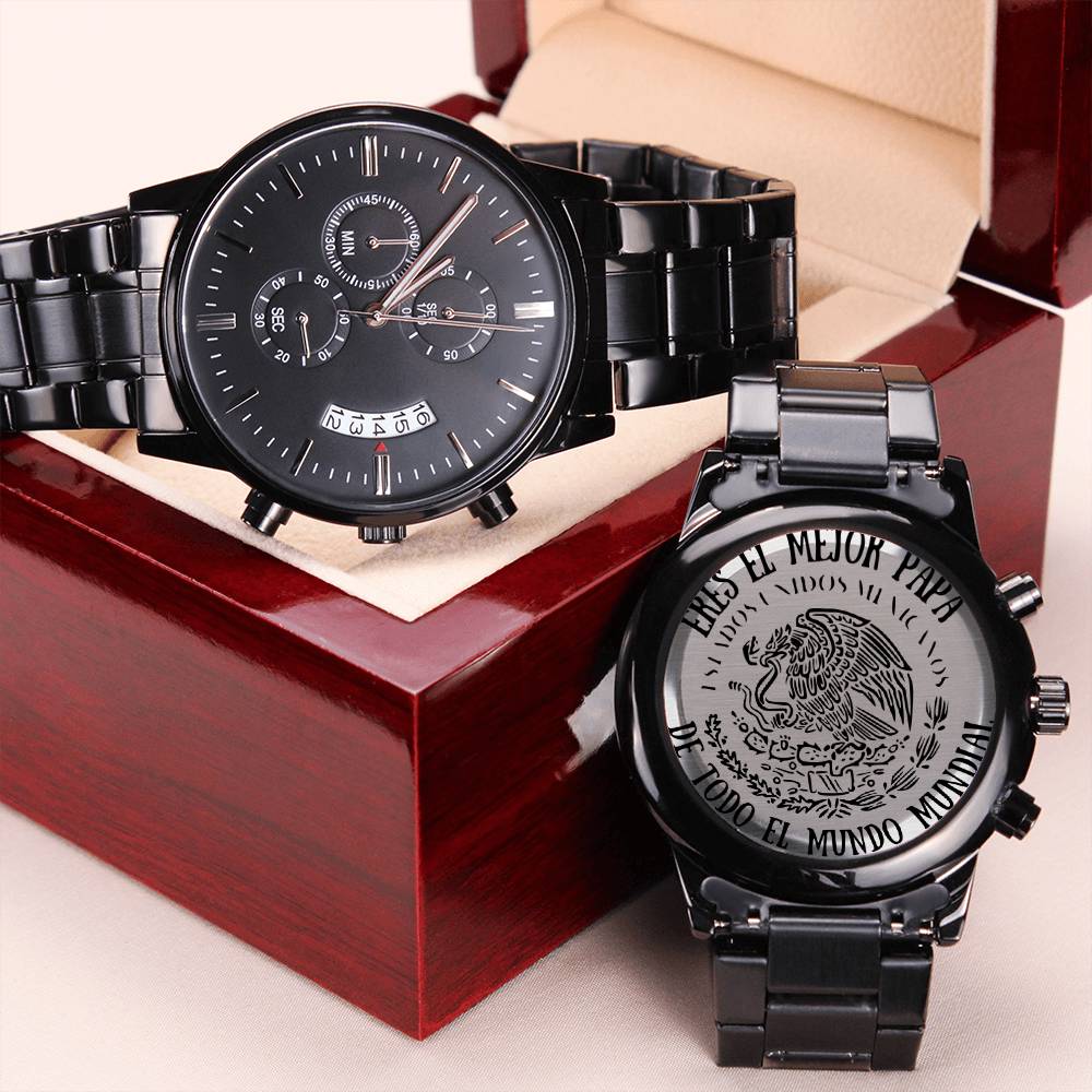 Mejor Papa Metal Engraving Chronograph Watch