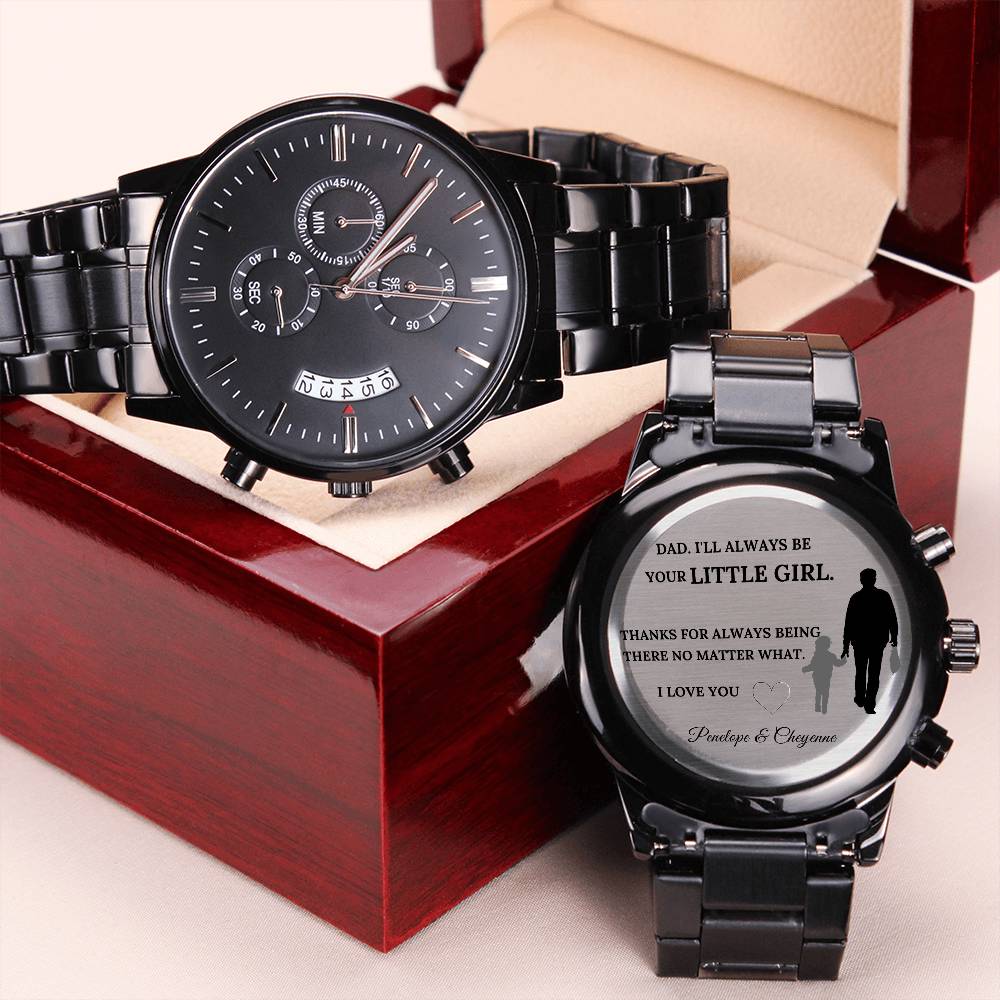 Sentimental Birthday Gift For Dad Father Engraved Wallet Insert - Gift For Him - Love Gift Wallet Card Engraving Chronograph Watch