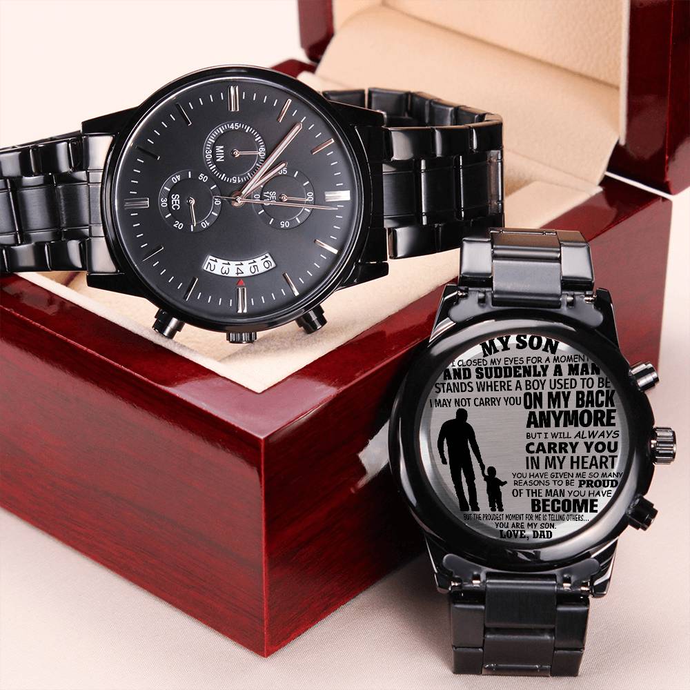 My Son I Closed My Eyes For A Moment Engraving Chronograph Watch