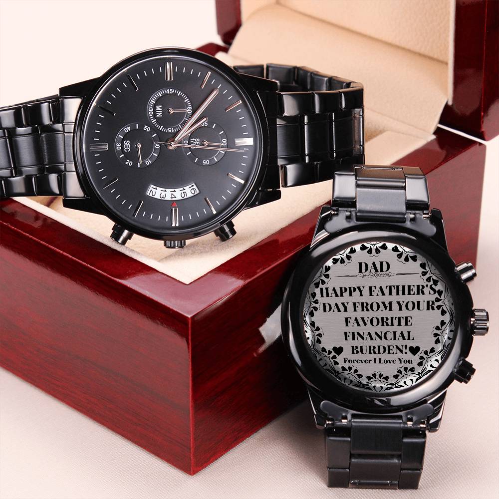 Financial Dad Gift Engraving Chronograph Watch