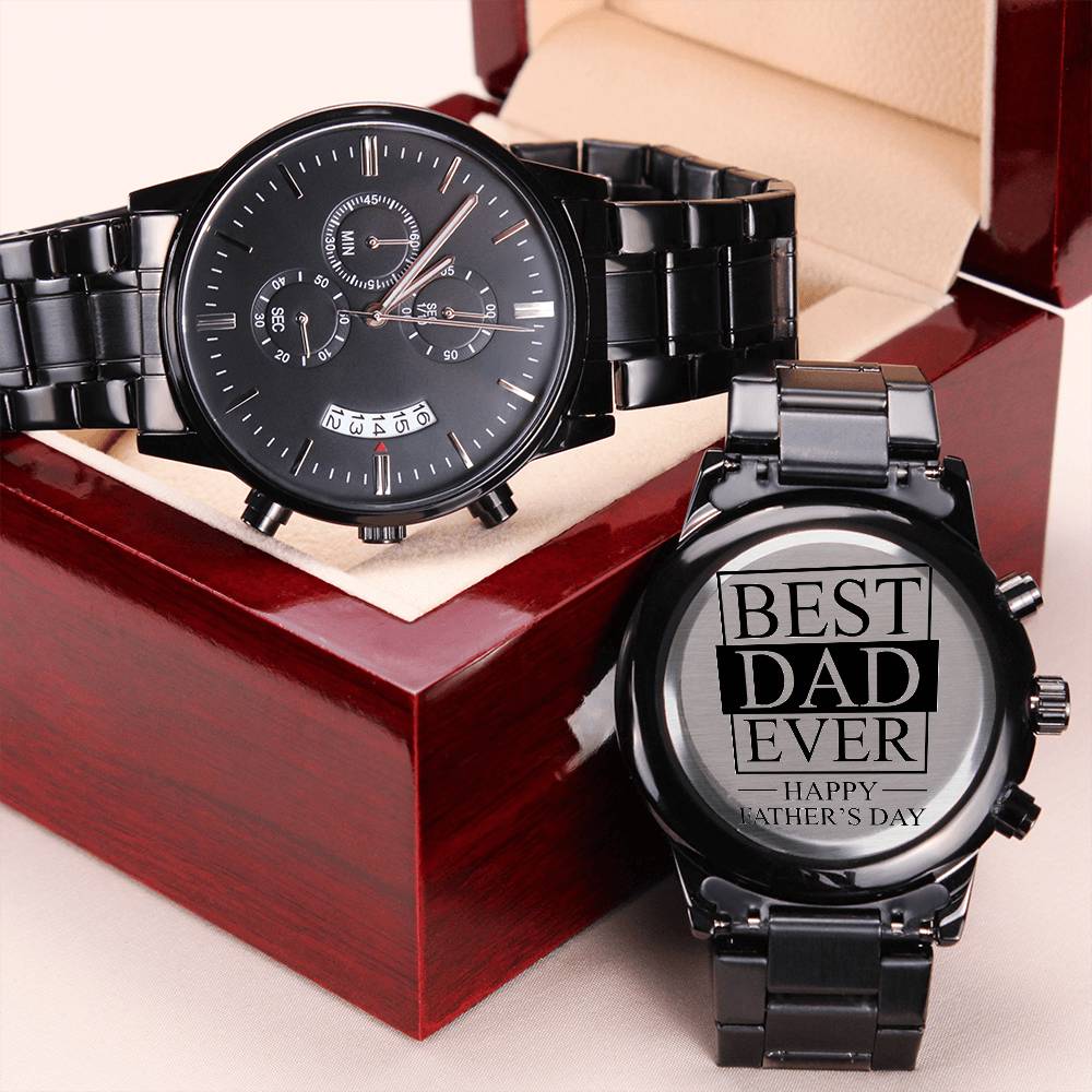 Best Dad Ever - Happy Father's Day Engraving Chronograph Watch
