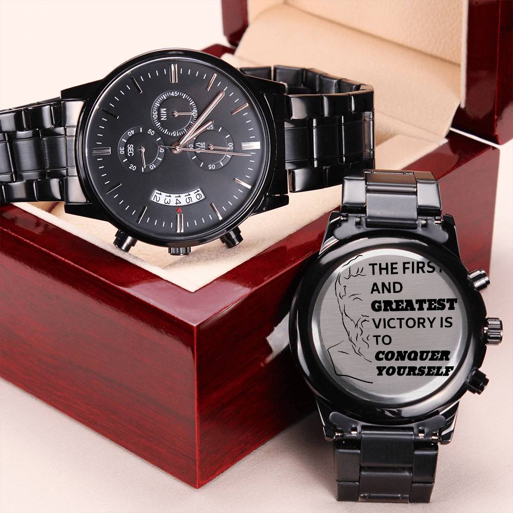 Plato Conquer Yourself Chronograph Watch 1 Engraving Chronograph Watch