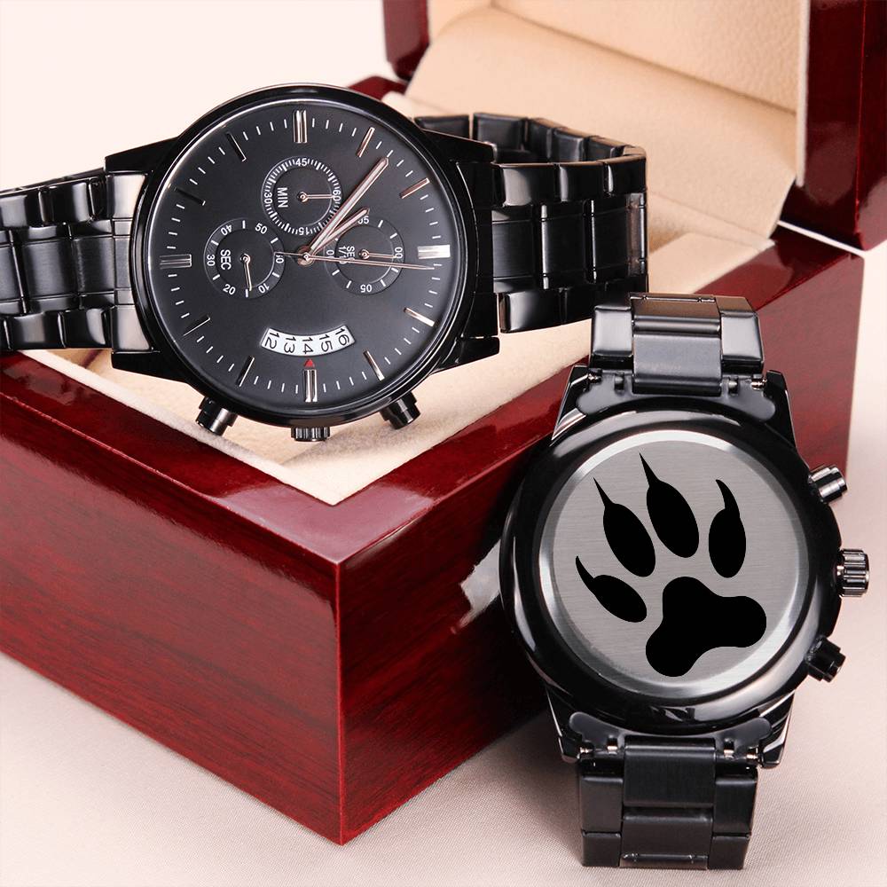 Paw Print Chronograph Watch Engraving Chronograph Watch