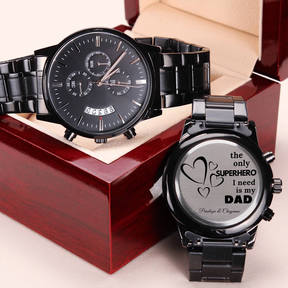 Fathers Day Keychain Gift Customize Handstamped Metal Keychain For Dad Engraving Chronograph Watch