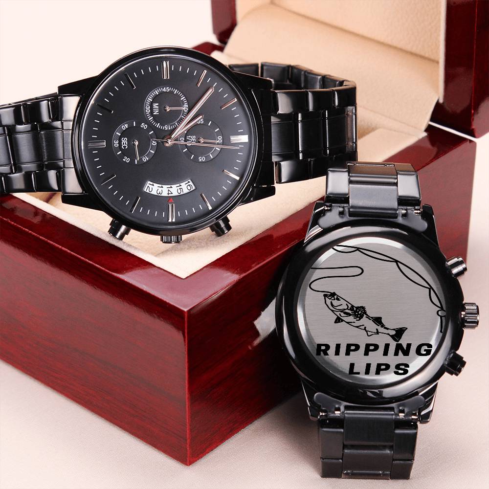 Ripping Lips Men Watche Engraving Chronograph Watch