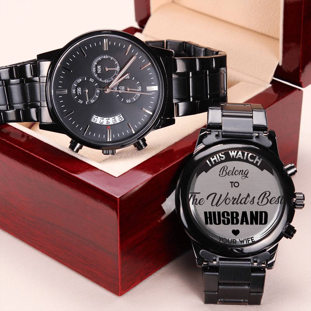 Customize Watch For Him Surprise Gift For Husband Best Gift For Husband Birthday Husband Who Has Everything Sentimental Husband Gift 2 Engraving Chronograph Watch
