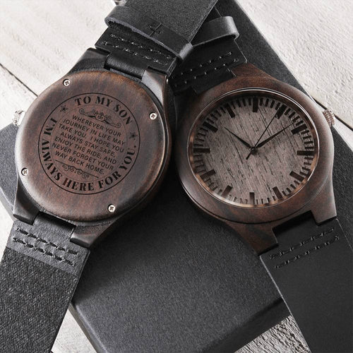To My Son Believe Deep In Your Heart Love Dad Engraved Watch For Son Anniversary Birthday Gift - Beautiful Chapter - S Engraved Wooden Watch