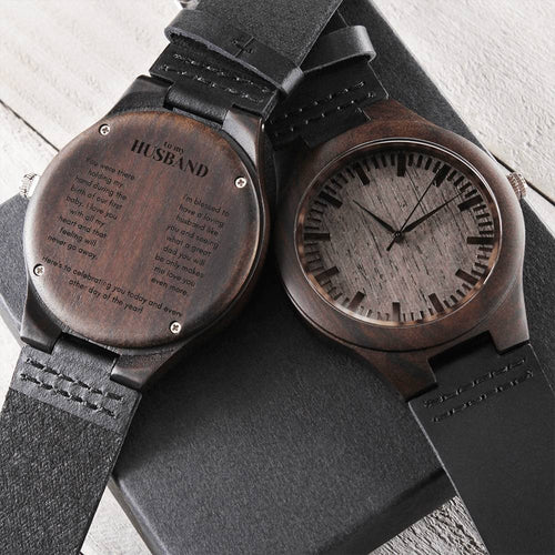 To My Husband I Get To Love You It's Best Thing The From Wife Engraved Wooden Wood Watch For Anniversary Wedding Birth Engraved Wooden Watch