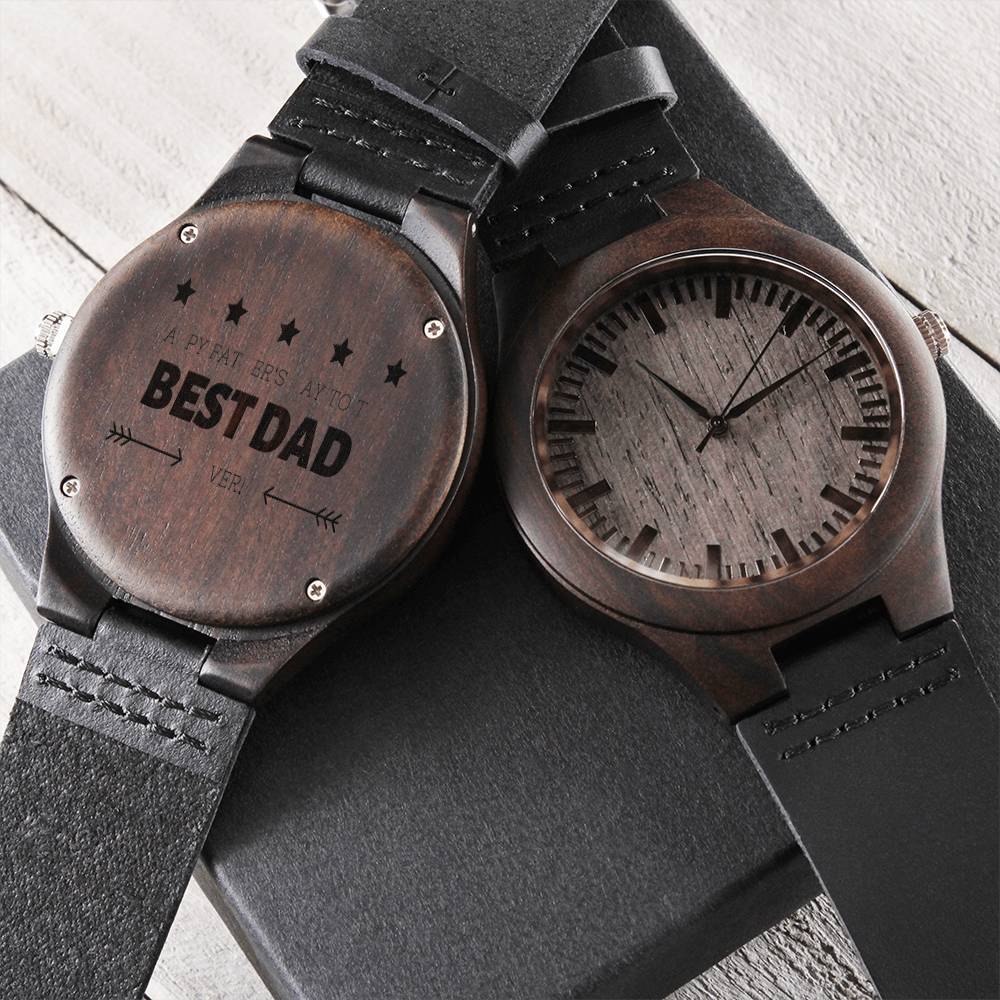 Fathers Day Gifts For Dad - Gift For Husband - Wristwatch Daddy Father's Day Gift From Kids Daughter - Watch Birthday 1 Engraved Wooden Watch