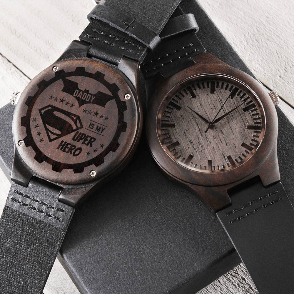 To My Dad Watch - Dad Gift For Father - Men's Watch Engraved Watch For Daddy From Daughter - Daddy And Daughter Not Al Engraved Wooden Watch