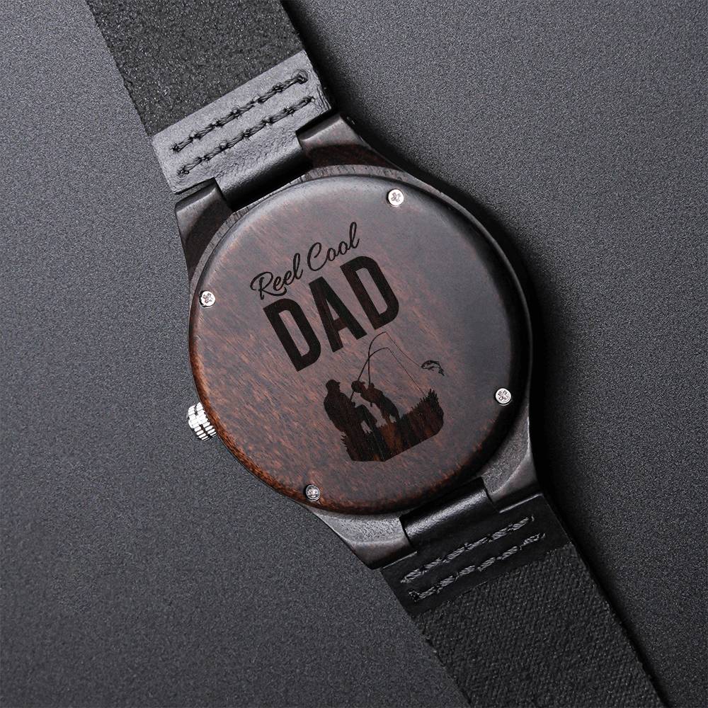 Reel Cool Dad Watch For Dad Father's Day Gift Watch Dad Birthday Gift To Dad From Son To Dad Fro Engraved Wooden Watch