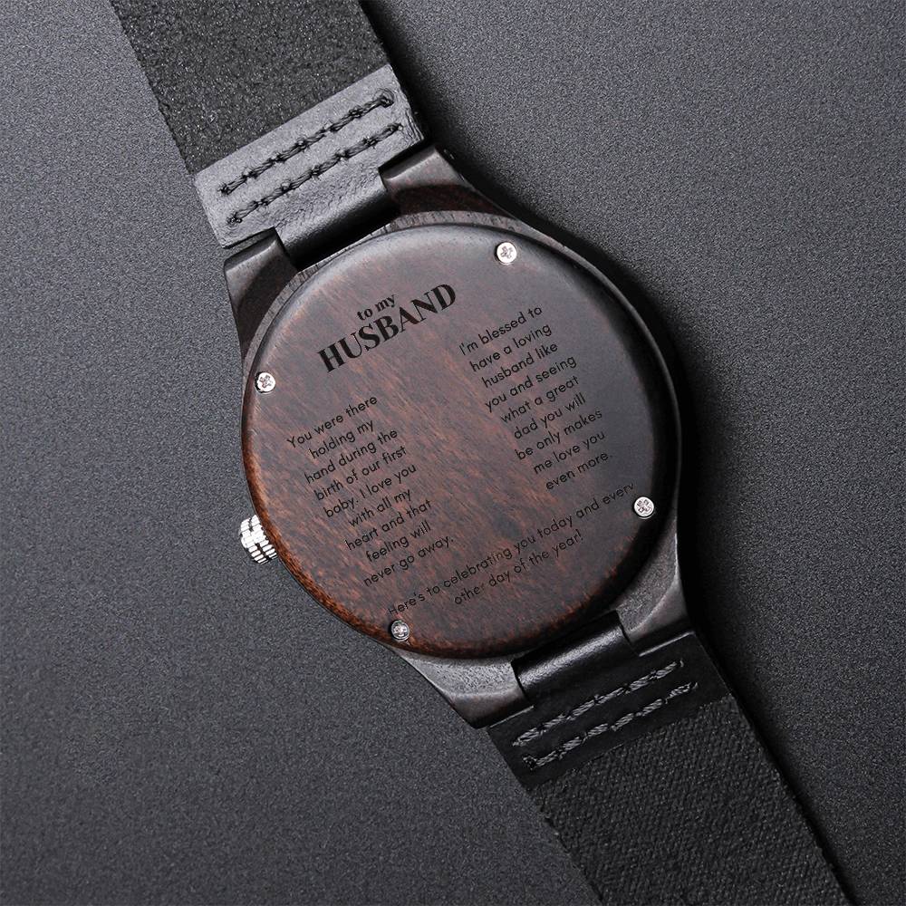 To My Husband I Get To Love You It's Best Thing The From Wife Engraved Wooden Wood Watch For Anniversary Wedding Birth Engraved Wooden Watch