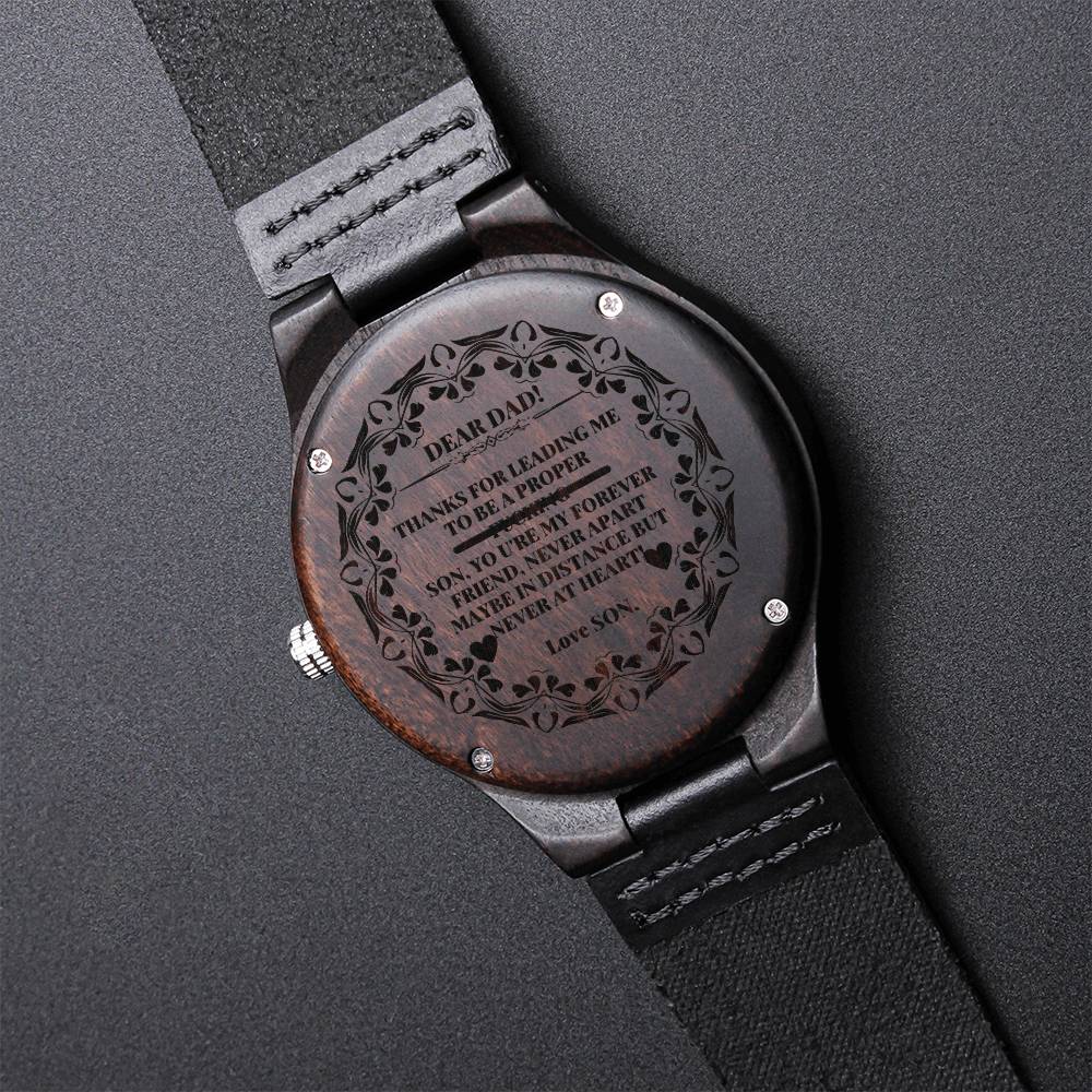 Gift For Son - Love Dad Watch - To My Son From Dad Gift Ideas From Dad - Gift For Son From Dad Engraved Black Watch Me Engraved Wooden Watch