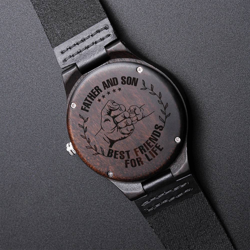Father And Son - Wooden Watch Engraved Wooden Watch