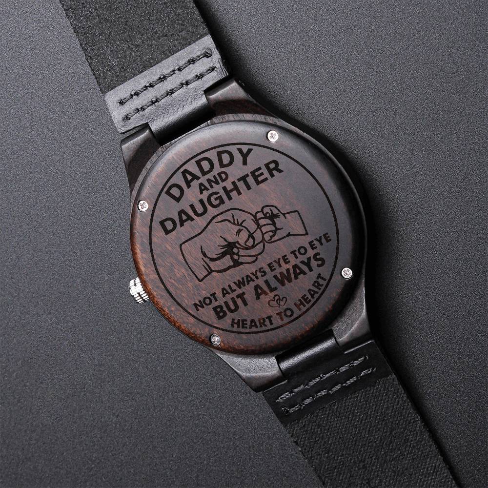 Daddy And Daughter - Gift For Dad Wood Watch Fathers Day Gift Dad Birthday Gift Engraved Wooden Watch