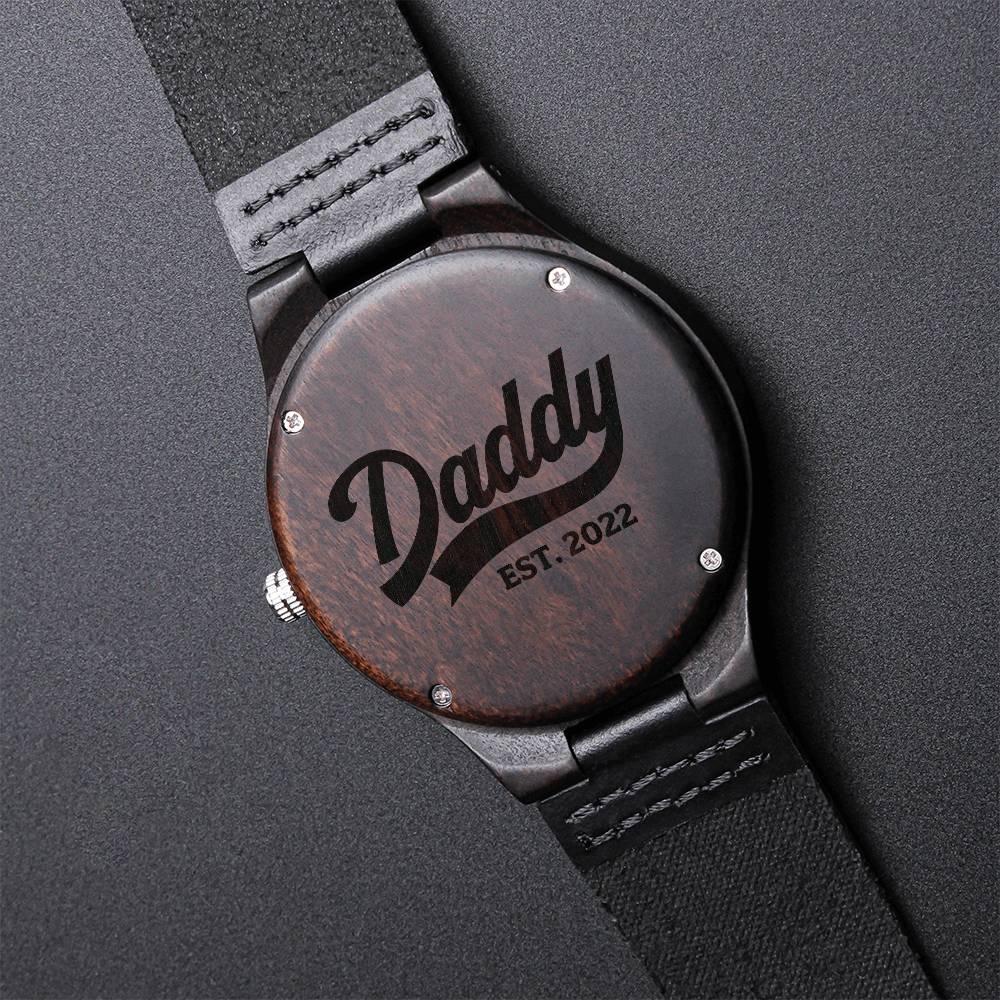New Daddy 2022 Watch Gift For First Time Dad 2022 Personalized Watch Gift For Dad Gift For Husband Personalized Watch Engraved Wooden Watch