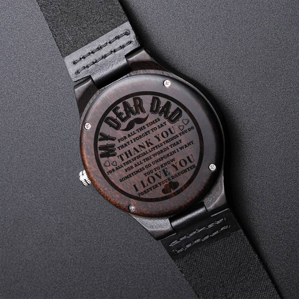 Gift For Dad3 Engraved Wooden Watch