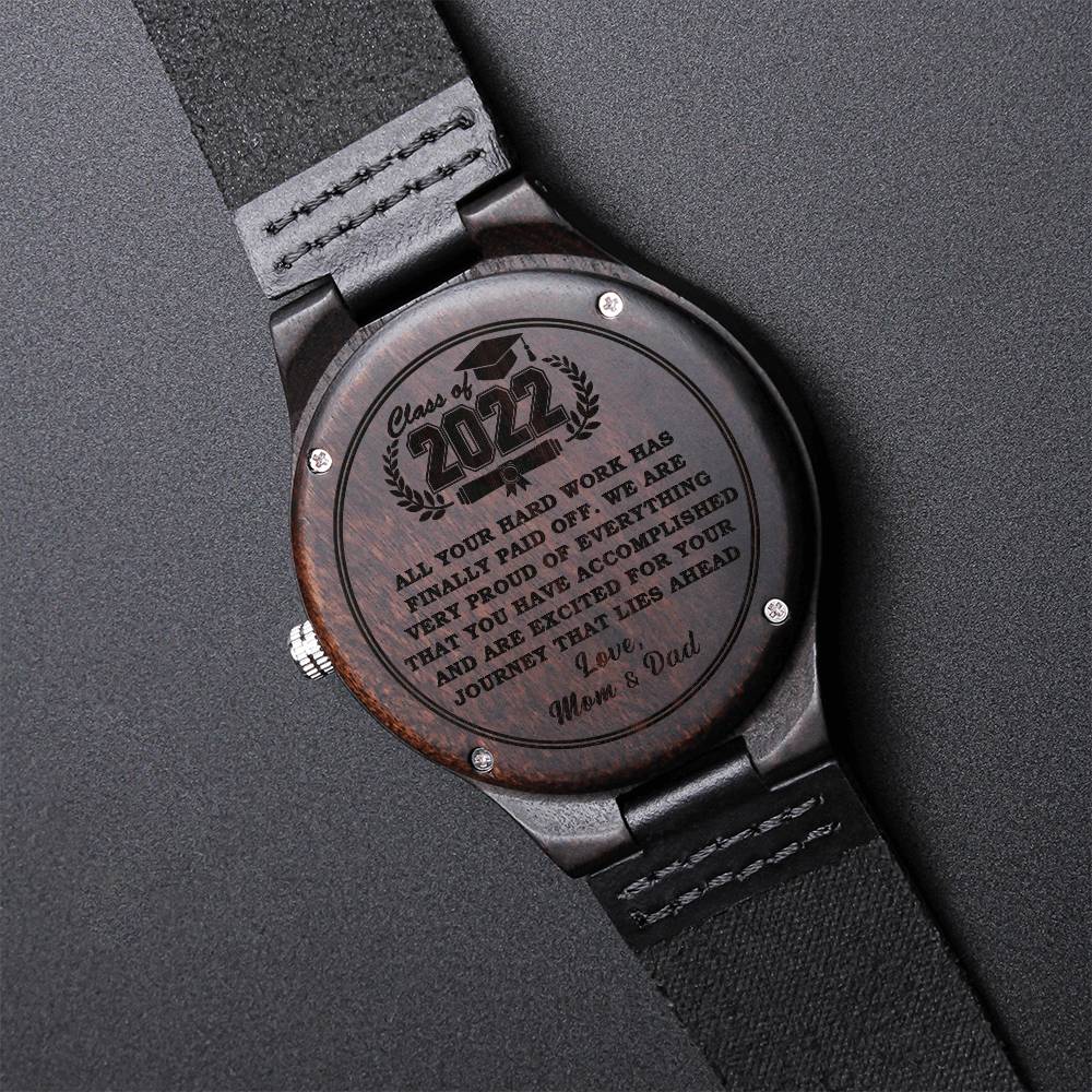 Graduation Gift For Son From Mom And Dad Personalized Watch Graduation Gift For Him Graduation 2022 Engraved Wooden Watch