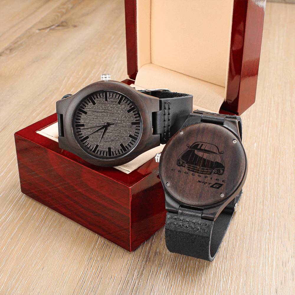 Chrysler Crossfire Roadster Srt6 Car Lover Sandalwood Wood Engraved Watch For The Crossfire Lover Engraved Wooden Watch