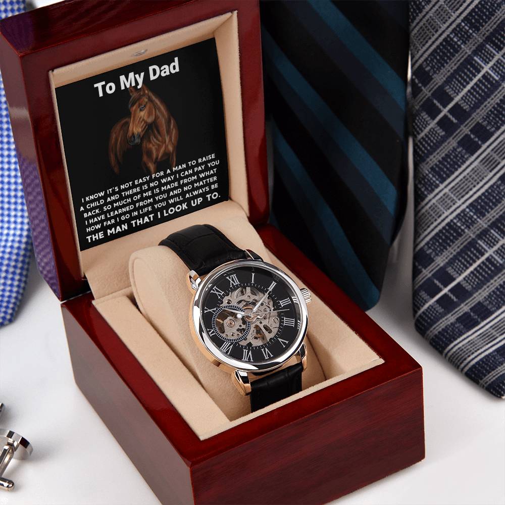 Gift For Dad Fathers Day Gift From Daughter Openwork Watch Gift For Men To My Dad Birthday Gift From Son 1