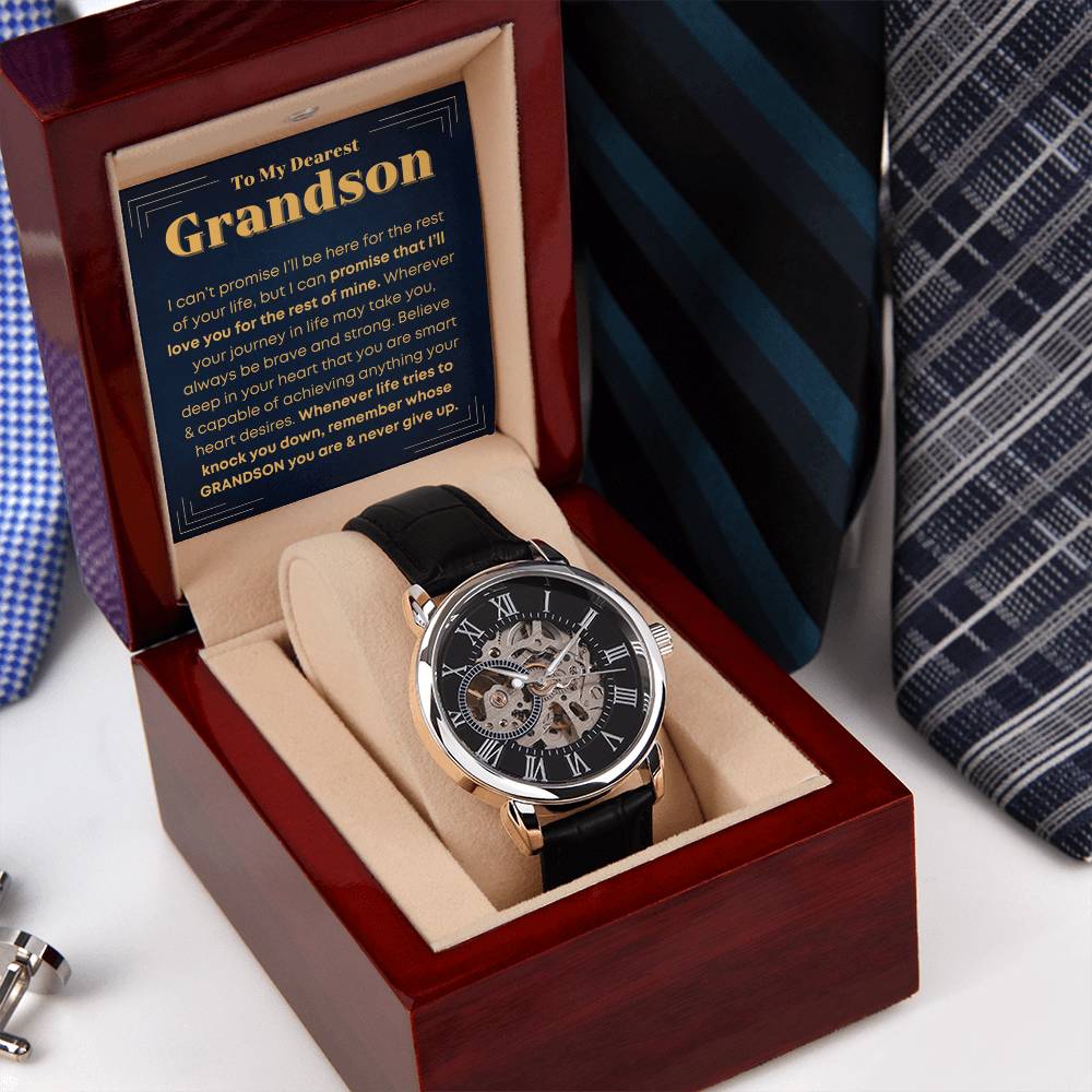 Grandson, Never Give Up - Openwork Watches