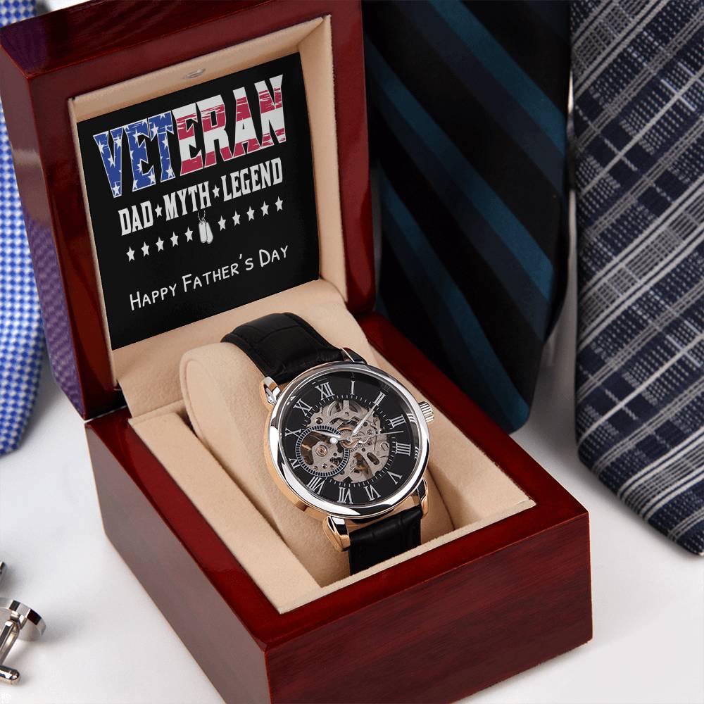 Military Veteran Dad Myth Legend Father's Day Gift Watch For Veteran Dad Military Dad Gift Watch Openwork Watch