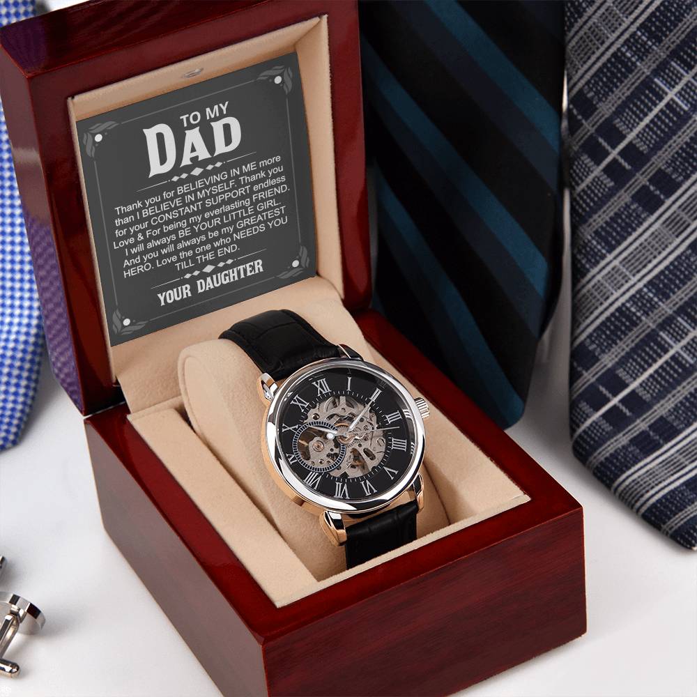To My Dad - Thank You Openwork Watch