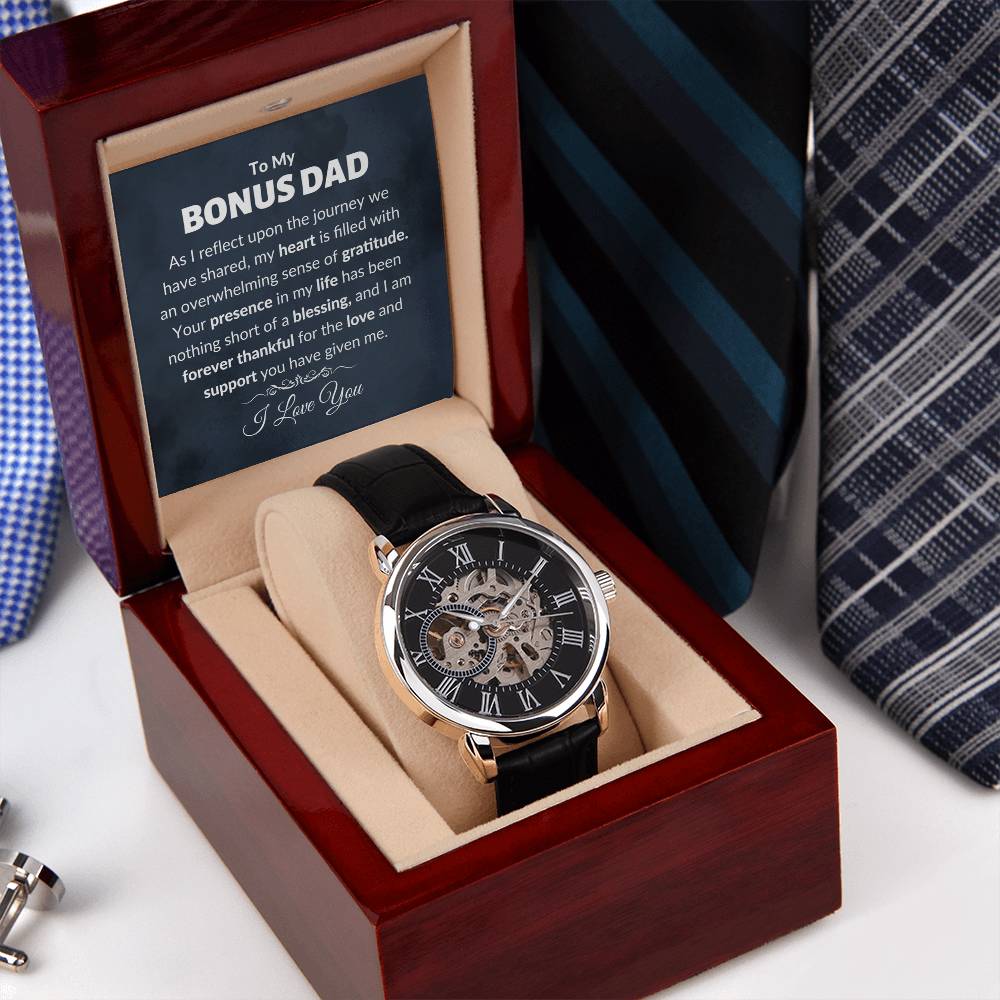 To My Bonus Dad Dad Gift, Openwork Watches, Stepped Up Dad, Step Father, Fathers Day, Birthday