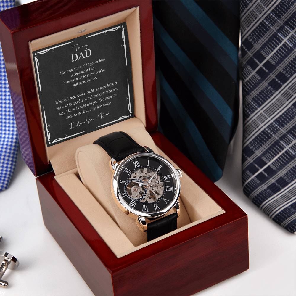 To My Dad Gift Watch Openwork Watch For Dad Father's Day Watch With Message Card Dad Gift From Daughter Dad Gift From Son Dad Birthday Present