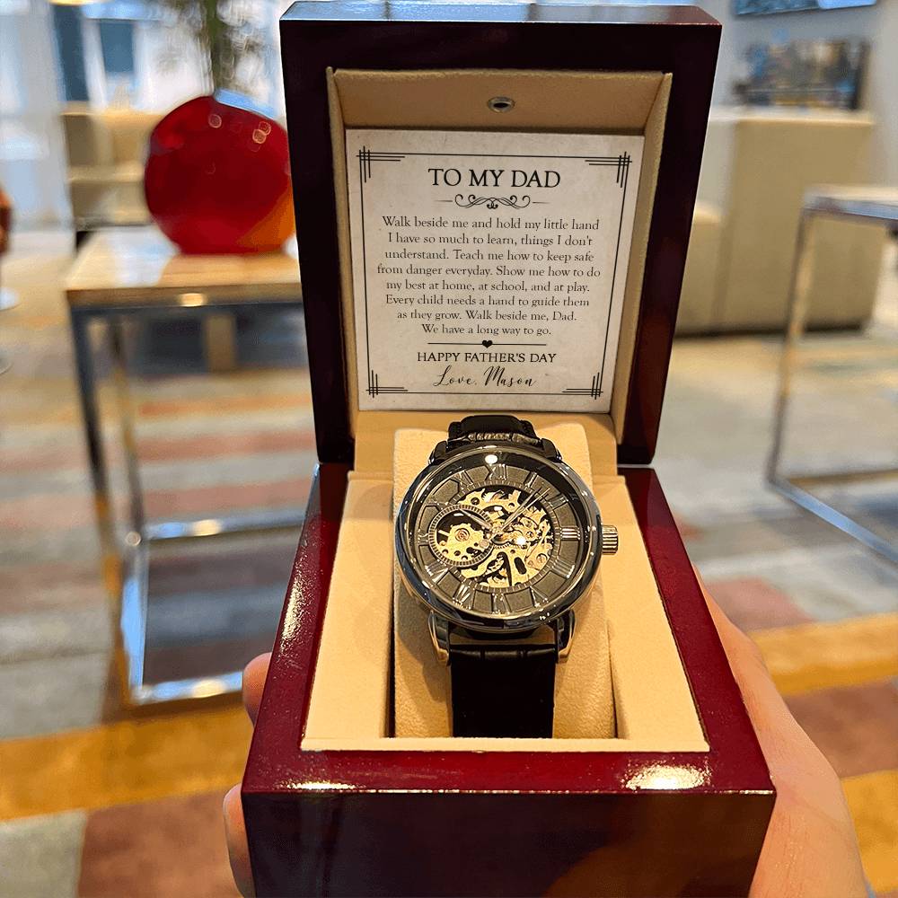 To My Dad Openwork Watch Gift For Dad From Son Father Daughter Gift Father's Day Gift For Dad