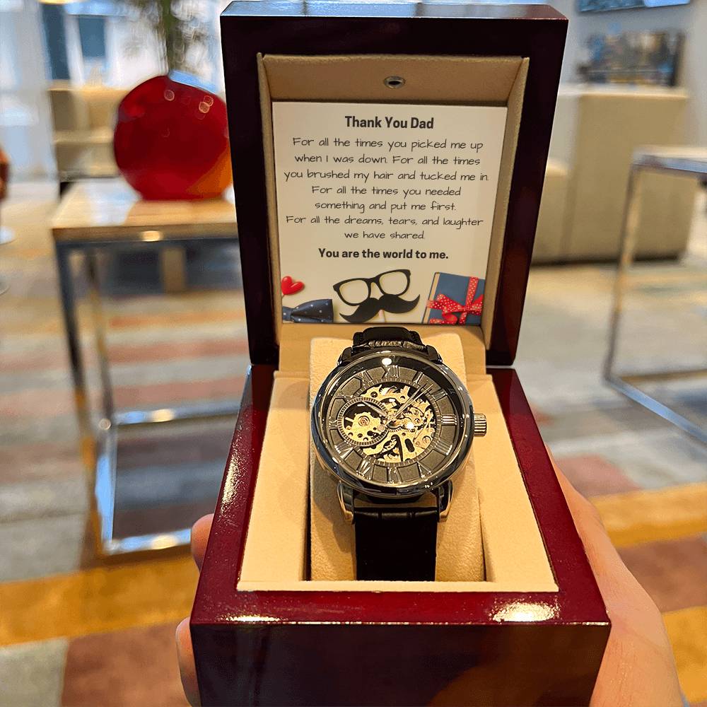 Thank You Dad - Men's Openwork Watch