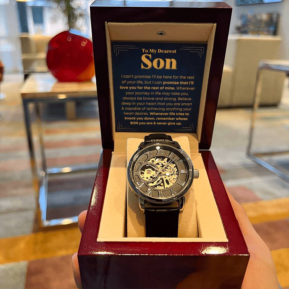 To My Son, Never Give Up - Openwork Watches